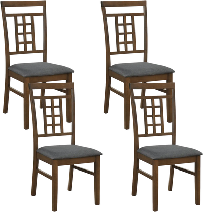 Costway Rubber Wood Dining Chairs Set of 4 Lattice Back 69885263 New
