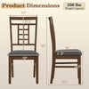 Rubber wood dining chair set of 4 with lattice backrest, featuring a 21.5" back height and soft padded sponge for.