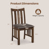 Rubber wood dining chair with slat backrest, featuring a comfortable padded seat and a weight capacity of 330 lbs.