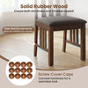 Brown rubber wood dining chair set of 4 with slat backrest, offering comfort and stability for dining rooms or kitchens.