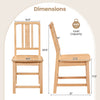 Rubber wood dining chair dimensions with ergonomic hollowed backrest, showcasing a natural finish and sturdy design.