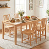 Natural rubber wood dining chairs set of 4 with ergonomic hollowed backrests, perfect for comfortable dining.