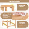 Detail of Rubber Wood Dining Chair highlighting splinter-free surface and protective corners for safety and easy.