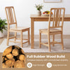 Natural rubber wood dining chairs set of 4 with hollowed backrest, showcasing ergonomic design for comfort and.