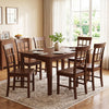 Brown rubber wood dining chairs set of 2 with high backrests, perfect for enhancing your dining space.