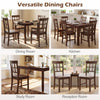 Brown rubber wood dining chairs set of 2 with high backrests, ideal for dining, study, or reception rooms.