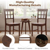 Rubber wood dining chairs set of 2 with high backrests, featuring rounded corners and strong connections for durability.