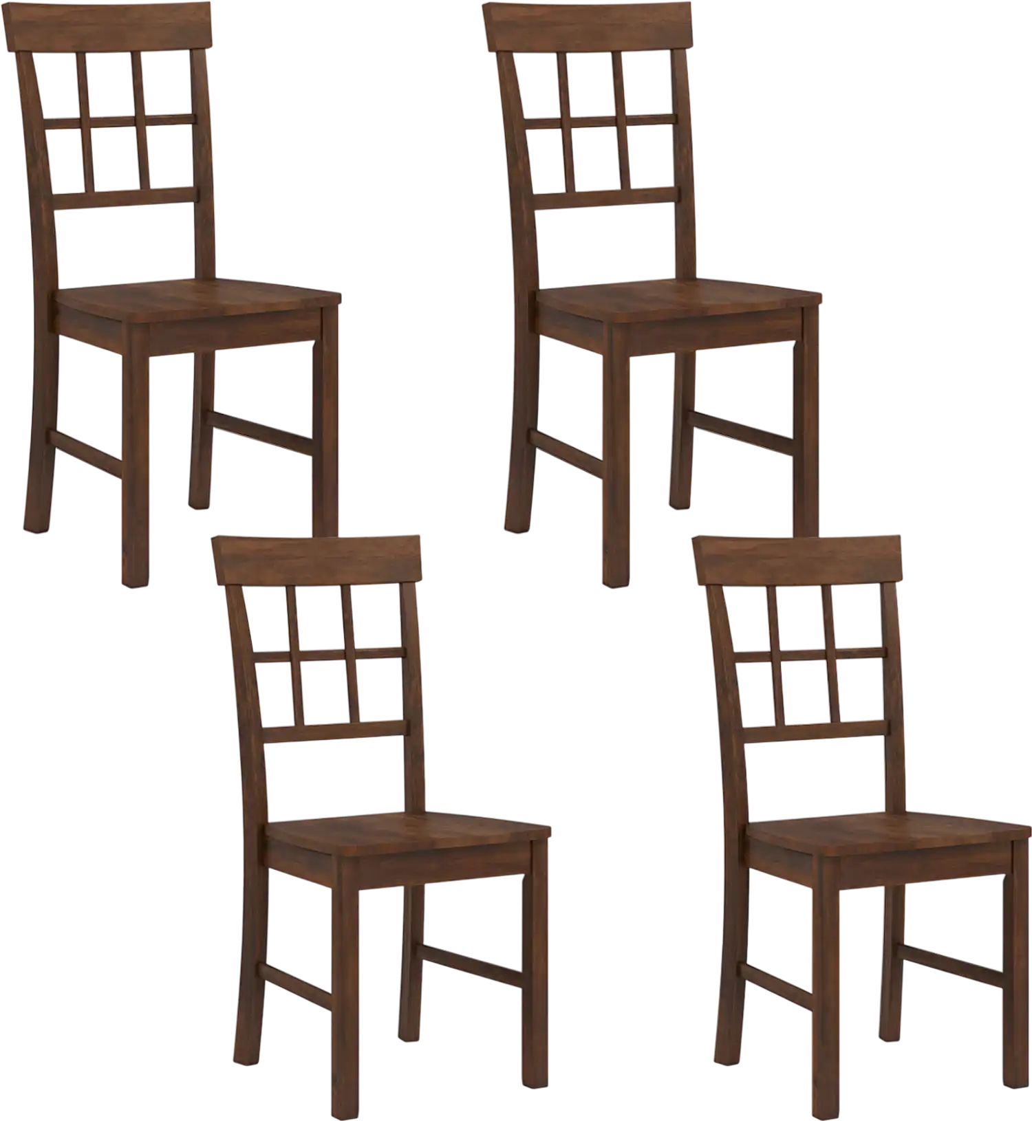 Costway Rubber Wood Dining Chairs Set of 4 High Backrests 46625141 New