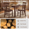 Brown rubber wood dining chairs set of 4 with high backrests, featuring a sturdy and splinter-free design.