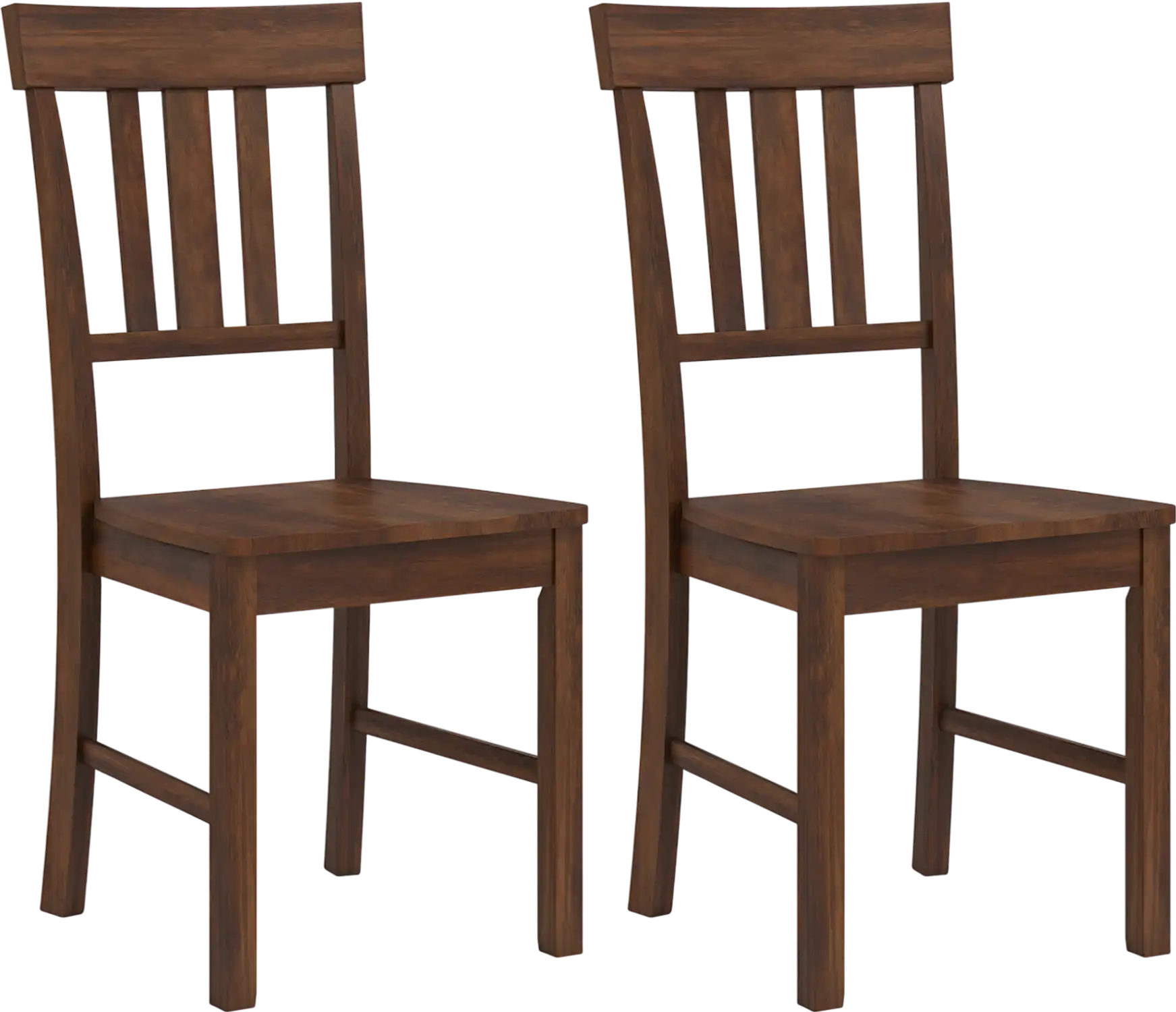 Costway Rubber Wood Dining Chairs Set of 2 High Slat Back 78420026 New