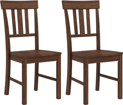 Costway Rubber Wood Dining Chairs Set of 2 High Slat Back 78420026 New