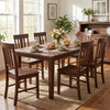 Set of two brown rubber wood dining chairs with high slat backrests, perfect for enhancing your dining space.