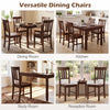 Set of 2 brown rubber wood dining chairs with high slat backrests, ideal for dining or study rooms.