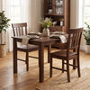 Brown rubber wood dining chairs set of 4 with high slat backrests, perfect for enhancing your dining space.