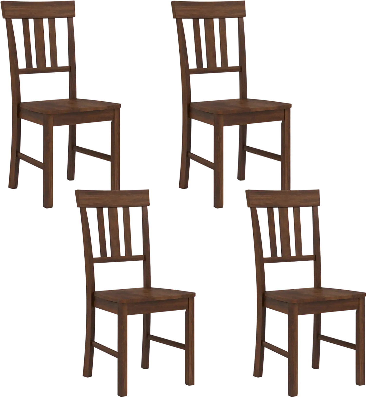 Costway Rubber Wood Dining Chairs Set of 4 High Slat Back 27712999 New