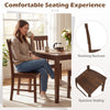 Brown rubber wood dining chair with high slat backrest, offering spacious seating for comfortable dining experiences.