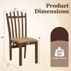 Brown rubber wood slat back dining chair with cushioned seat, ergonomic design, and 330 lbs weight capacity for comfort.