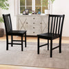 Rustic Dining Chairs Set of 2 Wooden Kitchen Chairs with Slat Tilt Backrest-black - Gallery View 1 of 8