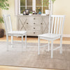 Rustic Dining Chairs Set of 2 Wooden Kitchen Chairs with Slat Tilt Backrest-White - Gallery View 1 of 8