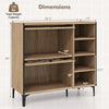 Rustic shoe cabinet with adjustable shelves, flip-up see-through doors, and 5-leg support for entryway organization.