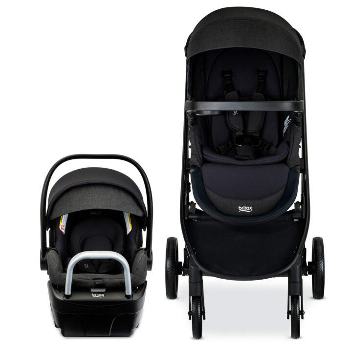 britax black stroller Britax Stroller and Car Seat Combo Willow Brook S+ Travel System ClickTight New