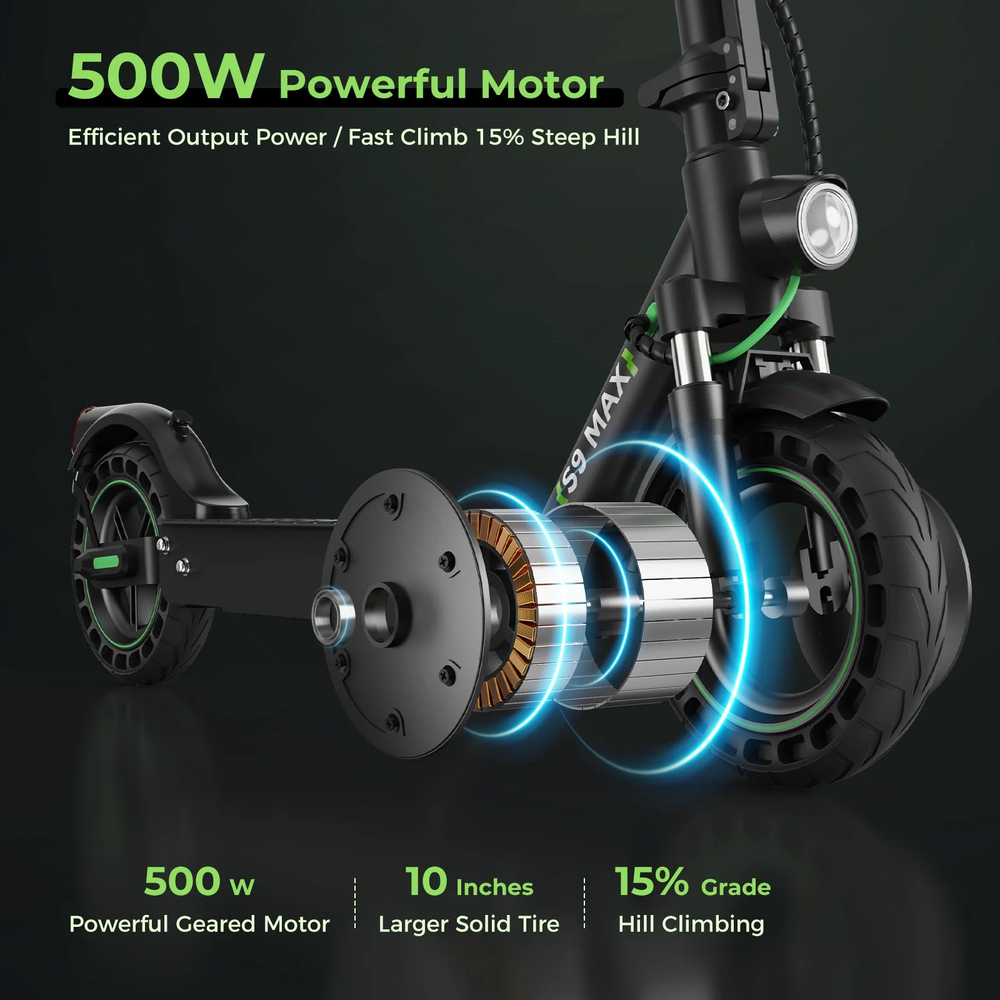 isinwheel S9 Max Electric Scooter 22 Mile Range 21 MPH 500W with App Control New