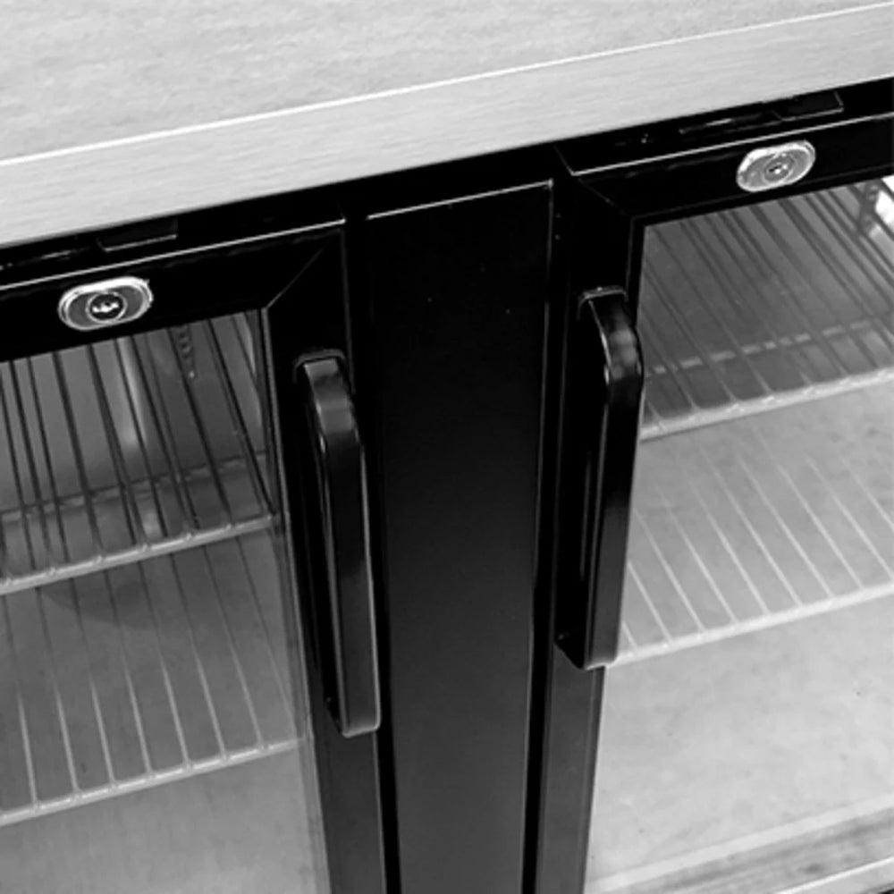 SABA Back Bar Cooler 58" Two Glass Door Stainless Steel SBB-27-58G New