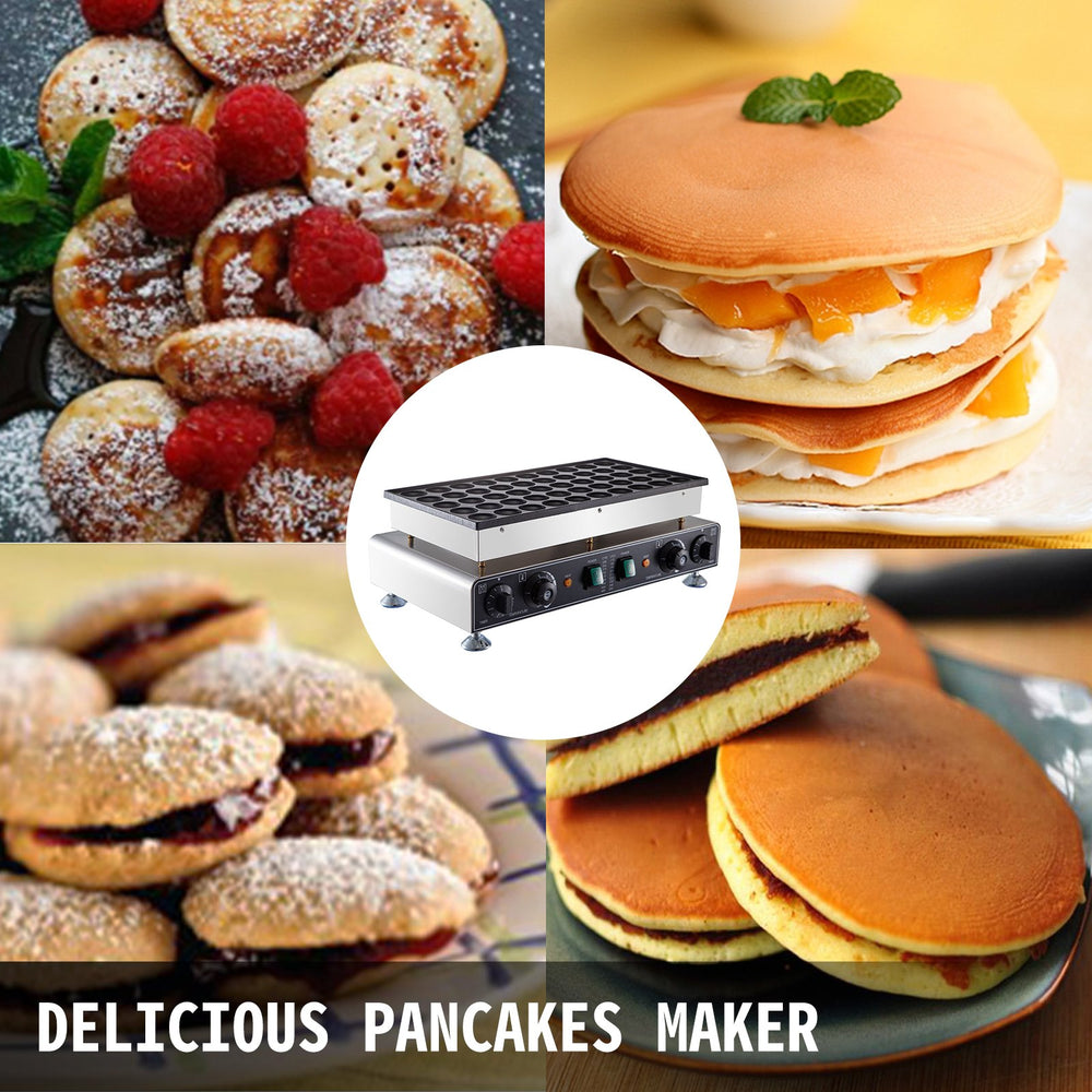 Vevor Mini Dutch Pancake Baker 50 Pancakes 1.8" Commercial 110V 1700W Electric New