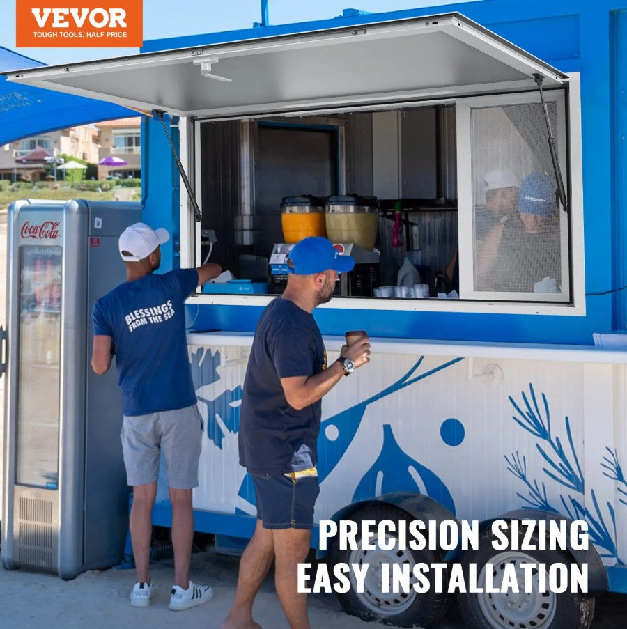 Vevor Concession Serving Window 48"x36" with Awning and Screens for Food Truck/Stand New