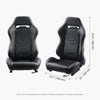 Vevor Racing Seats Set of 2 PVC Leather Q235B Steel Frame Adjustable with Ergonomic Design New