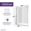 Anzzi SD-AZ052-02BN Halberd Shower Door 60" x 72" Sliding Tsunami Guard Tempered Glass New