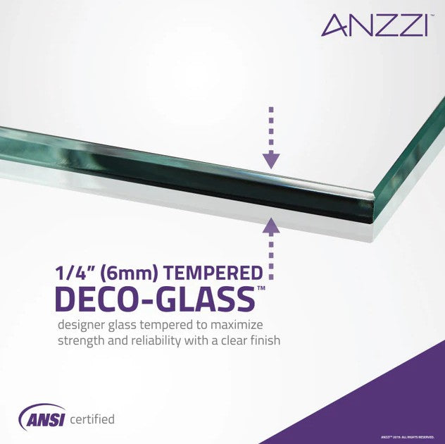 Anzzi SD-AZ052-02BN Halberd Shower Door 60" x 72" Sliding Tsunami Guard Tempered Glass New