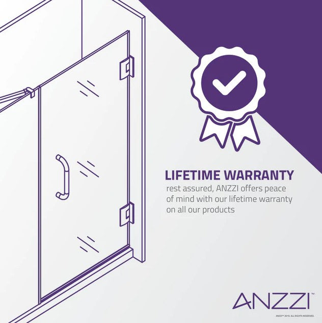 Anzzi SD-AZ052-02BN Halberd Shower Door 60" x 72" Sliding Tsunami Guard Tempered Glass New