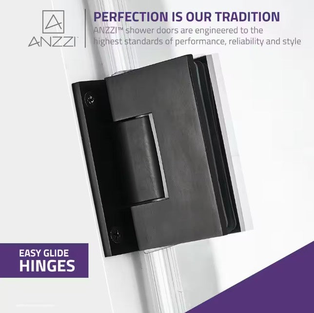 Anzzi SD-AZ09-02MB Fellow Shower Door 30" x 72" Frameless Hinged Tempered Glass New