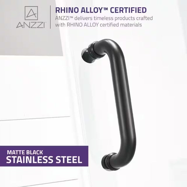 Anzzi SD-AZ09-02MB Fellow Shower Door 30" x 72" Frameless Hinged Tempered Glass New