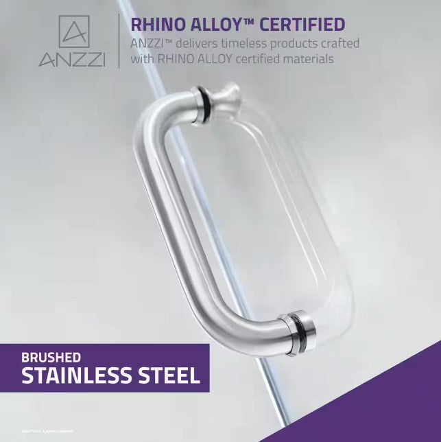 Anzzi SD-AZ13-02BN-T Madam Shower Door 60" x 76" Sliding Frameless Tinted Glass Brushed Nickel New