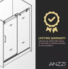 Anzzi SD-AZ13-02BN-T Madam Shower Door 60" x 76" Sliding Frameless Tinted Glass Brushed Nickel New