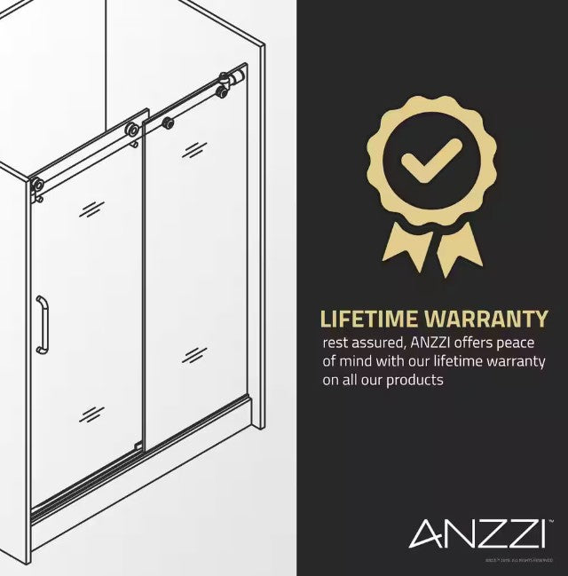 Anzzi SD-AZ13-02BN-T Madam Shower Door 60" x 76" Sliding Frameless Tinted Glass Brushed Nickel New