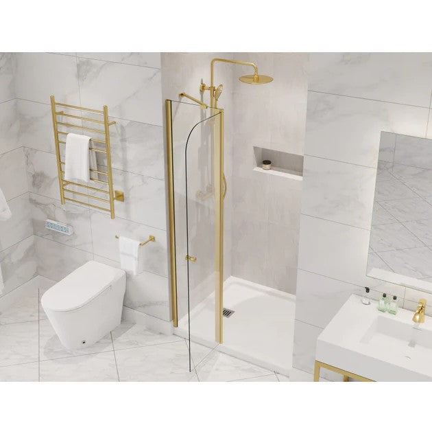 Anzzi SD-AZ14-01BG Romance Shower Door 72" x 33.5" Frameless Swinging Tempered Glass New