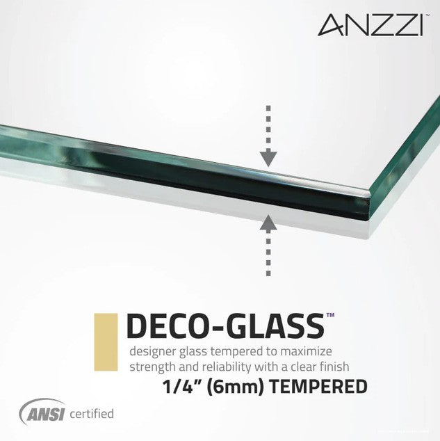 Anzzi SD-AZ14-01BN Romance Shower Door 72" x 33.5" Frameless Swinging Tempered Glass New