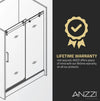 Anzzi SD-AZ14-01BN Romance Shower Door 72" x 33.5" Frameless Swinging Tempered Glass New