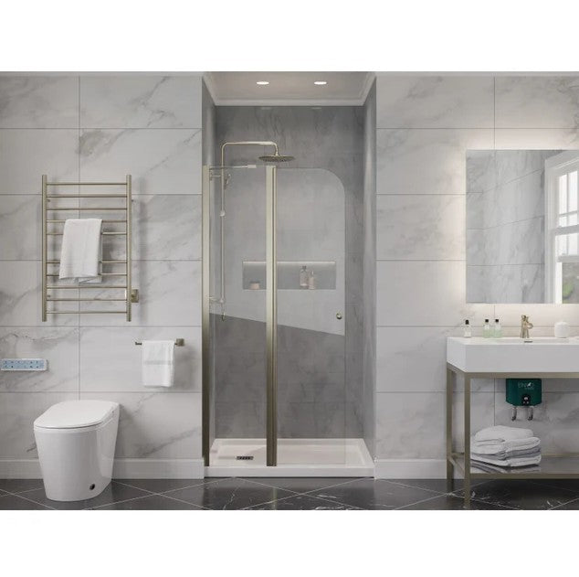 Anzzi SD-AZ14-01BN Romance Shower Door 72" x 33.5" Frameless Swinging Tempered Glass New