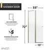 Anzzi SD-AZ14-01BN Romance Shower Door 72" x 33.5" Frameless Swinging Tempered Glass New