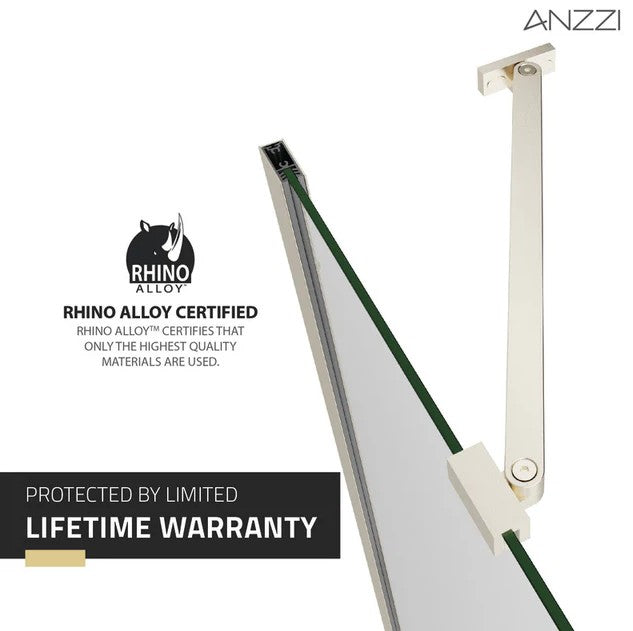Anzzi SD-AZ14-01BN Romance Shower Door 72" x 33.5" Frameless Swinging Tempered Glass New