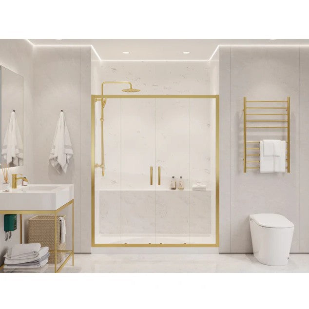 Anzzi SD-AZ15-01BG Enchant Shower Door 70" x 60.4" Sliding Framed Tempered Glass New