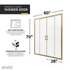 Anzzi SD-AZ15-01BG Enchant Shower Door 70" x 60.4" Sliding Framed Tempered Glass New