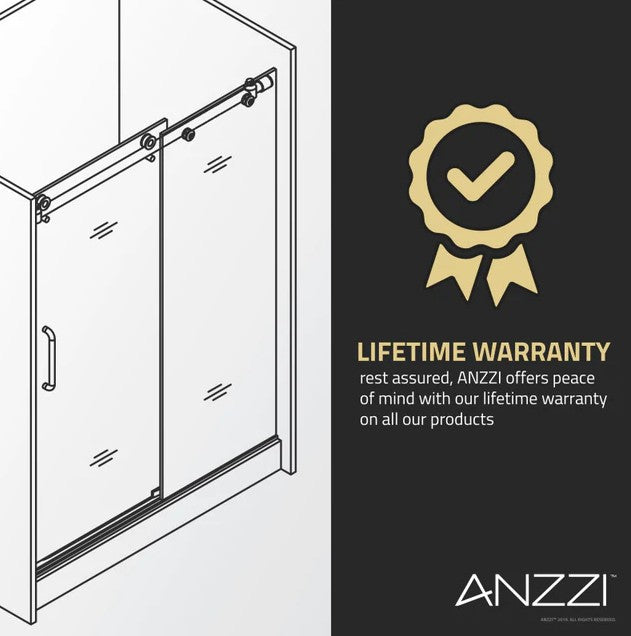 Anzzi SD-AZ15-01BN Enchant Shower Door 70" x 60.4" Sliding Framed Tempered Glass New