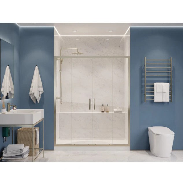 Anzzi SD-AZ15-01BN Enchant Shower Door 70" x 60.4" Sliding Framed Tempered Glass New