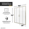 Anzzi SD-AZ15-01BN Enchant Shower Door 70" x 60.4" Sliding Framed Tempered Glass New