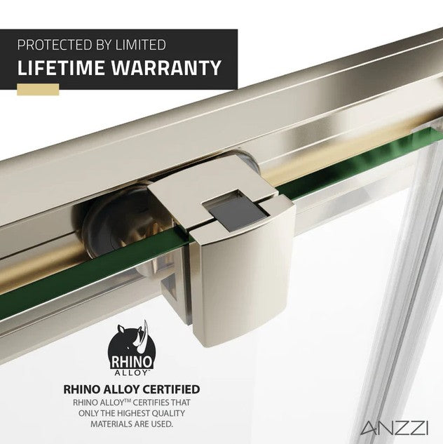 Anzzi SD-AZ15-01BN Enchant Shower Door 70" x 60.4" Sliding Framed Tempered Glass New
